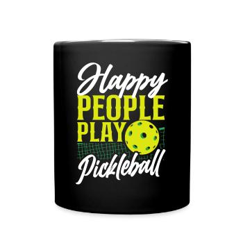 Pickleball Les gens heureux jouent - Mug uni - noir - Devant