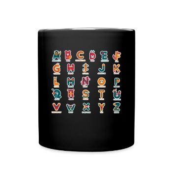 Professeur d’école Alphabet Shirt Cadeau Enfants Animal - Mug uni - noir - Devant