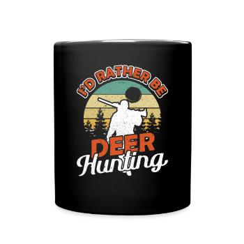Id rather be Duck Hunting Entenjagd - Full Colour Mug - black - Front