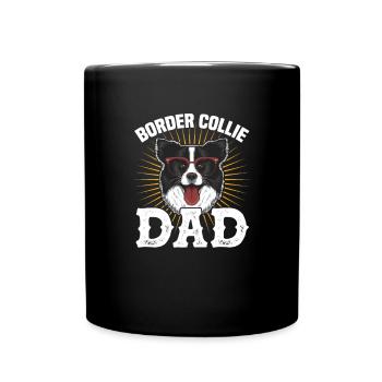 Border Collie Dad Hund Hunde Hütehund Geschenk - Tasse einfarbig - Schwarz - Vorne