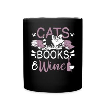 Les amateurs de livres de chats lisent des livres - Mug uni - noir - Devant