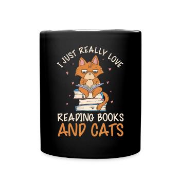 Les amateurs de livres de chats lisent des livres - Mug uni - noir - Devant