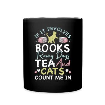 Les amateurs de livres de chats lisent des livres - Mug uni - noir - Devant