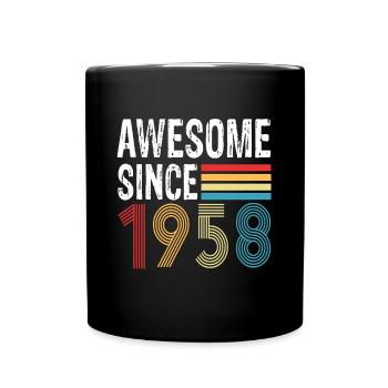 Awesome Since 1958 Birthday 1958 Vintage 1958 - Full Colour Mug - black - Front