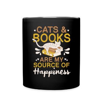 Les amateurs de livres de chats lisent des livres - Mug uni - noir - Devant