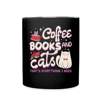 Les amateurs de livres de chats lisent des livres - Mug uni - noir - Devant