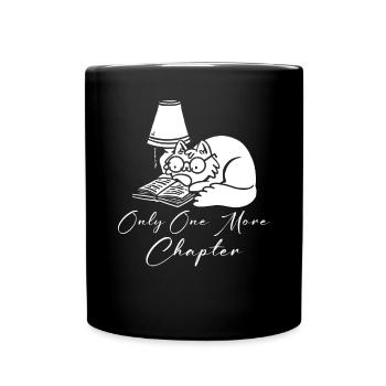 Katze Buchliebhaber Bücher Lesen - Tasse einfarbig - Schwarz - Vorne