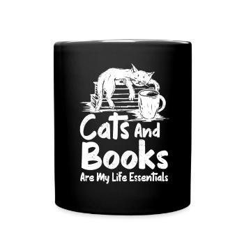 Les amateurs de livres de chats lisent des livres - Mug uni - noir - Devant