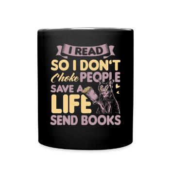 Les amateurs de livres de chats lisent des livres - Mug uni - noir - Devant