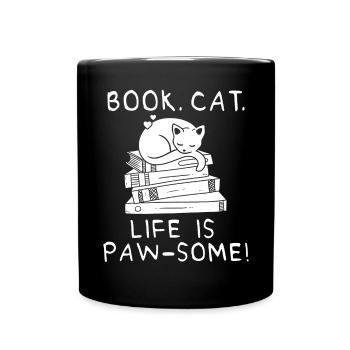 Les amateurs de livres de chats lisent des livres - Mug uni - noir - Devant