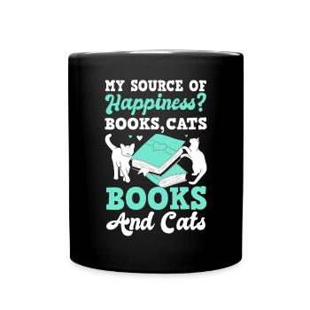 Les amateurs de livres de chats lisent des livres - Mug uni - noir - Devant