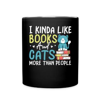 Les amateurs de livres de chats lisent des livres - Mug uni - noir - Devant