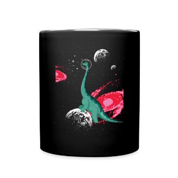 Brachiousaurus Dinosaur Paleontologist Astronaut - Full Colour Mug - black - Front