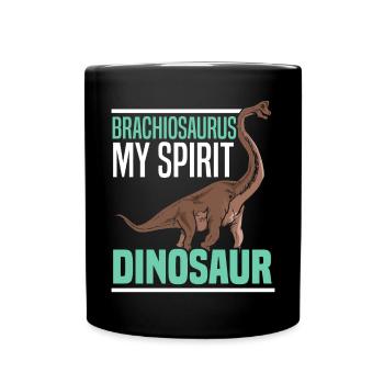 Brachiousaurus Mein Geist Dinosaurier Liebhaber Dino - Tasse einfarbig - Schwarz - Vorne