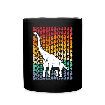 Brachiousaurus Dinosaur Future Paleontologist Dino - Full Colour Mug - black - Front