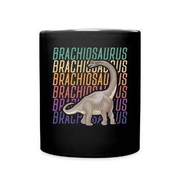 Brachiousaurus Dinosaur Future Paleontologist Dino - Full Colour Mug - black - Front