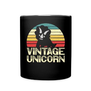 Vintage Einhorn Triceratops Dinosaurier Prähistorisch - Tasse einfarbig - Schwarz - Vorne