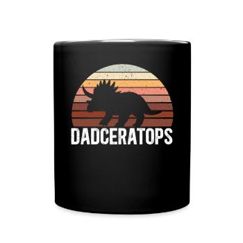 Dadceratops Triceratops Dinosaur Dino Daddy - Full Colour Mug - black - Front