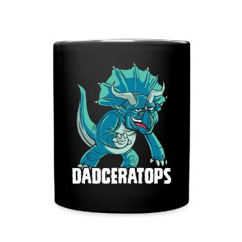 Dadceratops Triceratops Dinosaur Dino Daddy - Full Colour Mug - black - Front