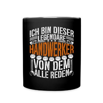 Legende Handwerker Holzbearbeiter Schreiner - Tasse einfarbig - Schwarz - Vorne