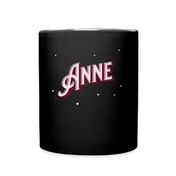 Anne Namen personalisiert - Tasse einfarbig - Schwarz - Vorne