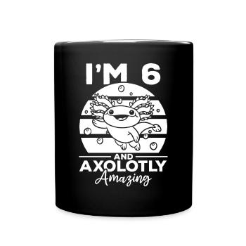 Axolotl I'm 6 And Axolotly Amazing - Axolotl 6 Bir - Full Colour Mug - black - Front