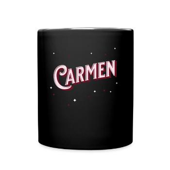 Carmen Namen personalisiert - Tasse einfarbig - Schwarz - Vorne
