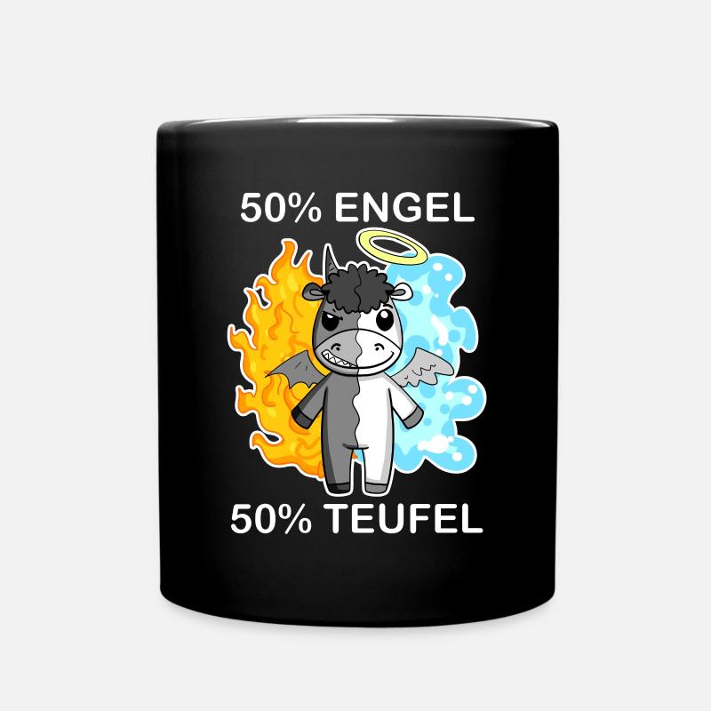 Esel - Engel und Teufel - Tasse einfarbig - Schwarz