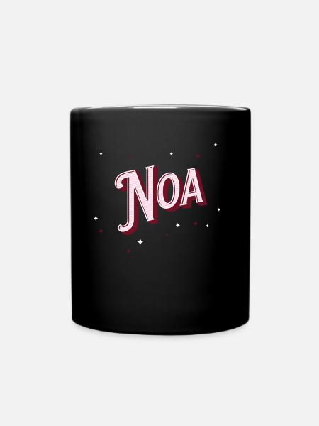 Noa Namen personalisiert - Tasse einfarbig - Schwarz