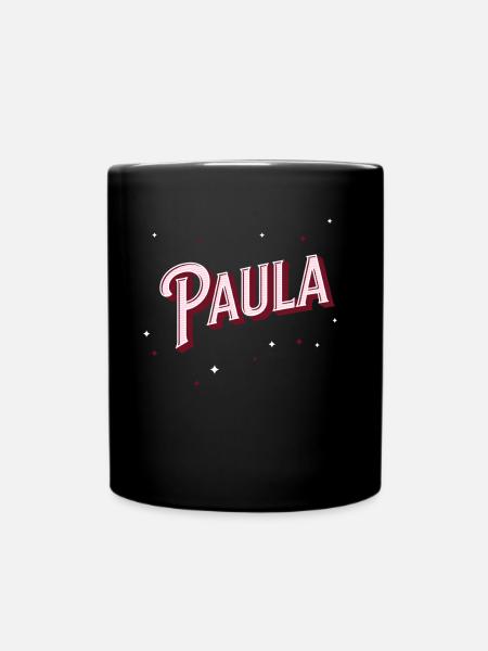 Paula Namen personalisiert - Tasse einfarbig - Schwarz