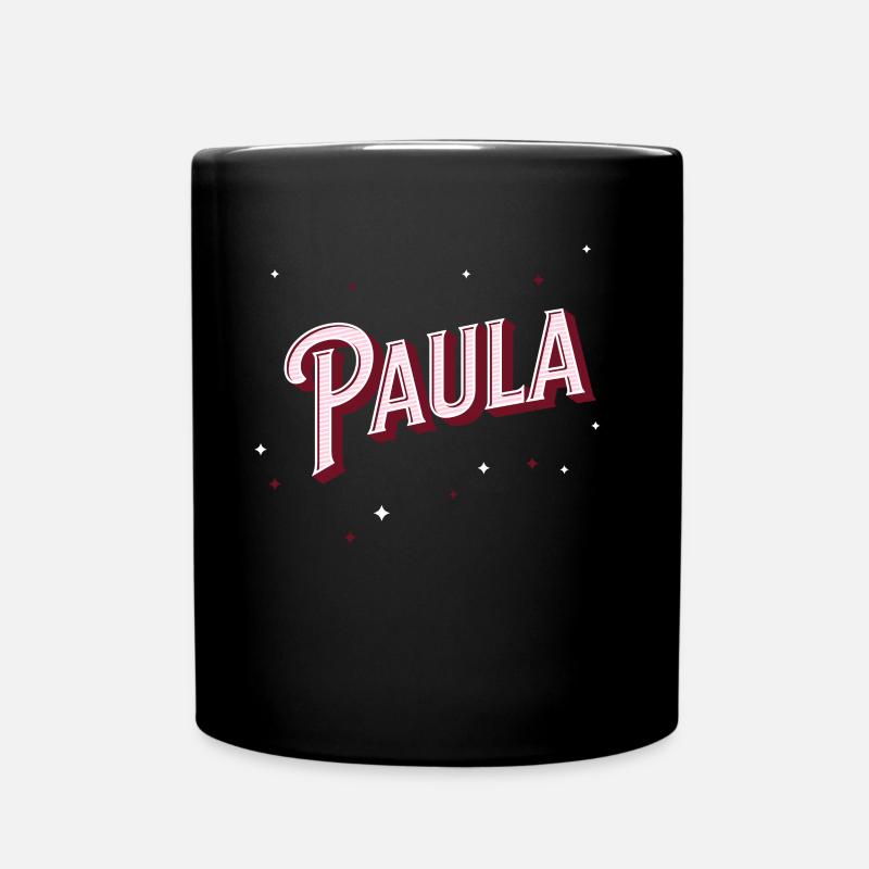 Paula Namen personalisiert - Tasse einfarbig - Schwarz