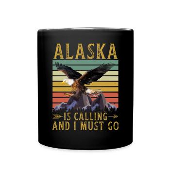 Alaska Gift USA Nature Bear Denali Grizzly Forest - Full Colour Mug - black - Front