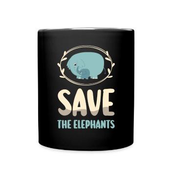 Elephant Gift For Proboscis Africa Wilderness Zoo - Full Colour Mug - black - Front