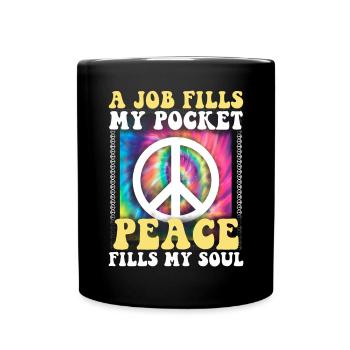 Hippie Tshirt Peace Movement Woodstock Boho Groove - Full Colour Mug - black - Front