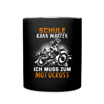 Motocross Geschenk Für Enduro Supermoto Dirt Bike - Tasse einfarbig - Schwarz - Vorne