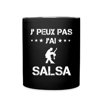 je peux pas j'ai salsa cadeau danse - Mug uni - noir - Devant