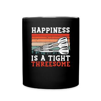 Happiness is a close threesome - Full Colour Mug - black - Front