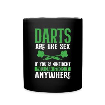 Darts are like sex - Full Colour Mug - black - Front