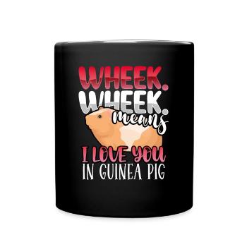 Je t’aime les cobayes - Mug uni - noir - Devant
