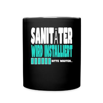 Sanitäter wird installiert - Tasse einfarbig - Schwarz - Vorne