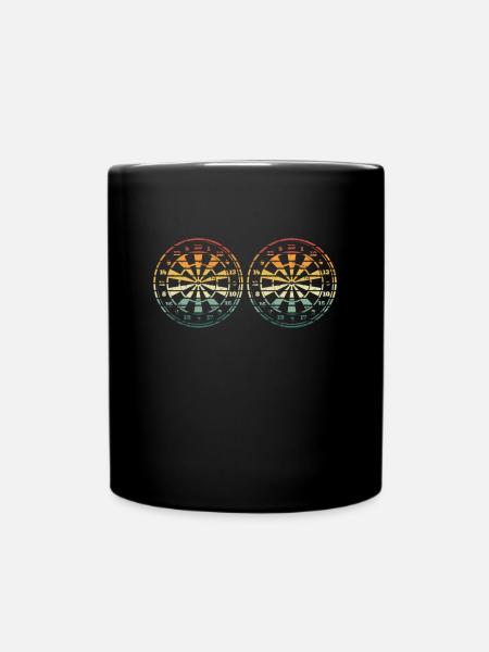 Zwei Dartscheiben - Tasse einfarbig - Schwarz