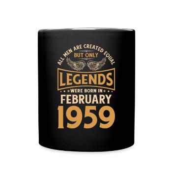 Birthday The legends were born in February 1959 - Full Colour Mug - black - Front