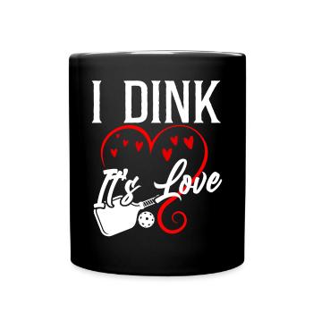 Pickleball Pun Heart Valentines - Full Colour Mug - black - Front