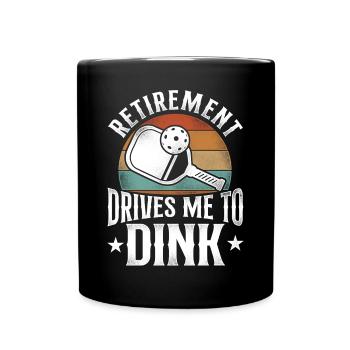 Pickleball Pun Retraité Rétro - Mug uni - noir - Devant