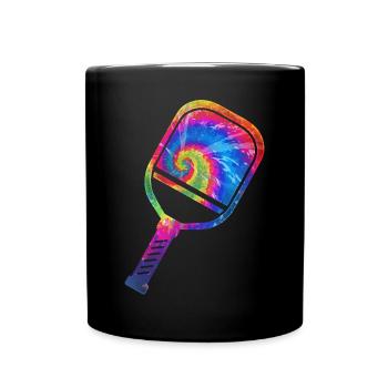 Pickleball Paddle Tie Dye Retro - Full Colour Mug - black - Front