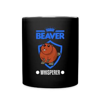 Biber Flüsterer Beaver Whisperer - Full Colour Mug - black - Front