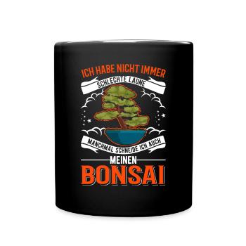 Japanischer Bonsai Bonsaibaum - Tasse einfarbig - Schwarz - Vorne