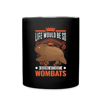 Australischer Wombat - Tasse einfarbig - Schwarz - Vorne
