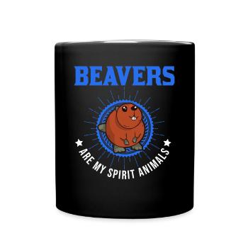 Beavers are my spirit animals Beaver - Full Colour Mug - black - Front