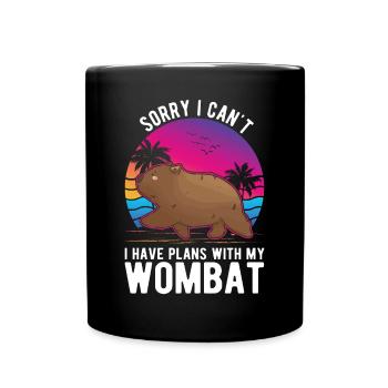 Australischer Wombat - Tasse einfarbig - Schwarz - Vorne